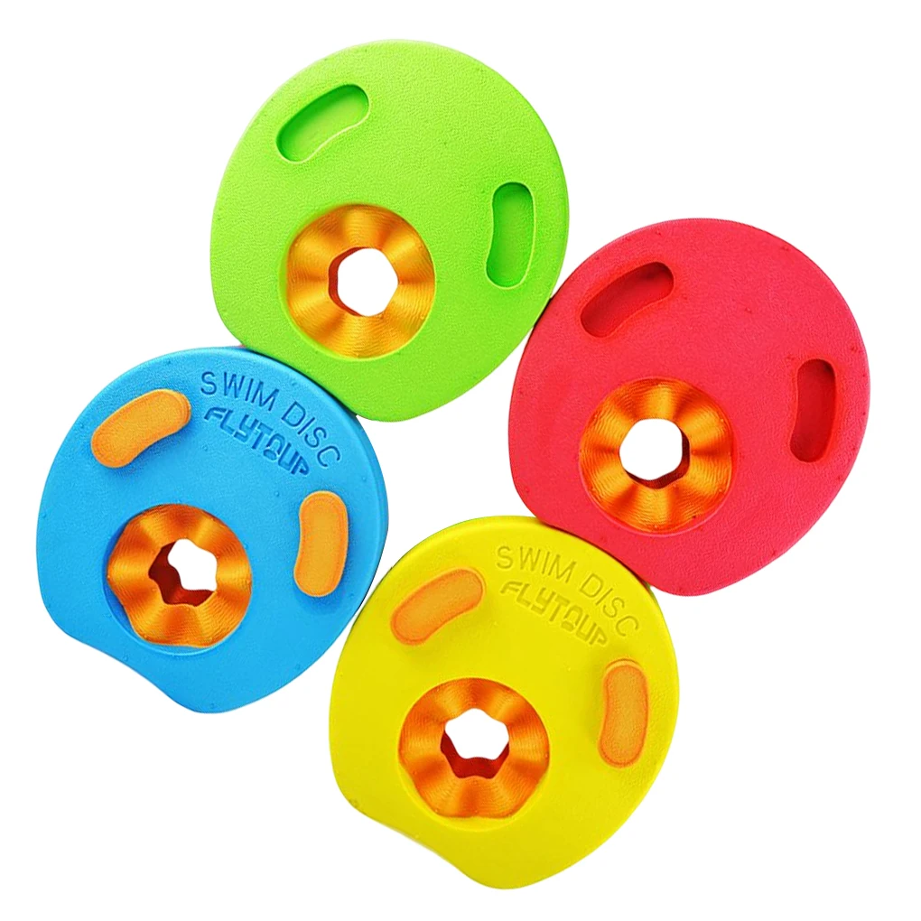 4 Pieces Swimming Buoy Discs EVA Foam Swim Arm Sleeves Colorful Armbands Underwater Exercises Tool Circles Rings