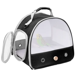 Pet Portable Small Bird Parrot Parakeet with Standing Perch and Stainless Steel Tray Side Access Window Collapsible Bird Carrier