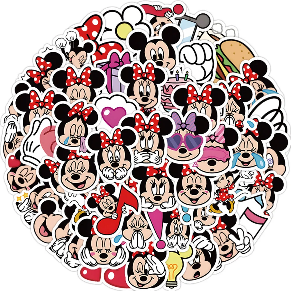 10/30/60/120pcs Kawaii Mickey Mouse Toy Stickers Classic Disney Cartoon Sticker Diary Scrapbooking Laptop Skateboard Kid Decals