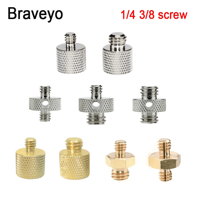 

Латунный винт с 1/4 на 3/8 дюйма, преобразующий винт, аксессуары для фотокамеры, стабильный адаптер для съемки с шаровой головкой