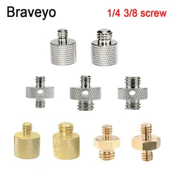 Brass Screw 1/4 to 3/8 inch Conversion Screw Camera Photography Accessories Triood Ballhead Stable Shooting Adapter