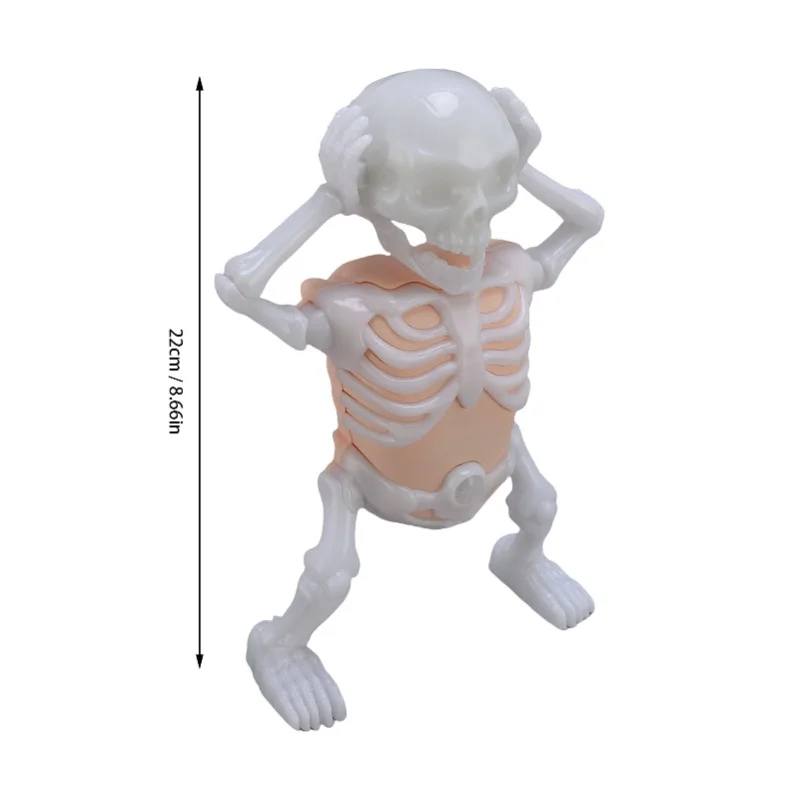 어둠 속에서 빛나는 춤추는 해골 장난감, 소리와 함께 재미있는 장식, 스트레스 해소 해골 피규어, 남자아이들을 위한 장난감