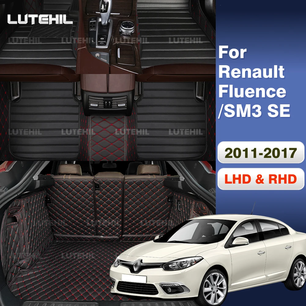 Car Floor Mats For Renault Fluence /SM3 SE 2011-2017 16 Trunk Mat Cargo Liner Protection Carpet Custom Floor Liners Accessories