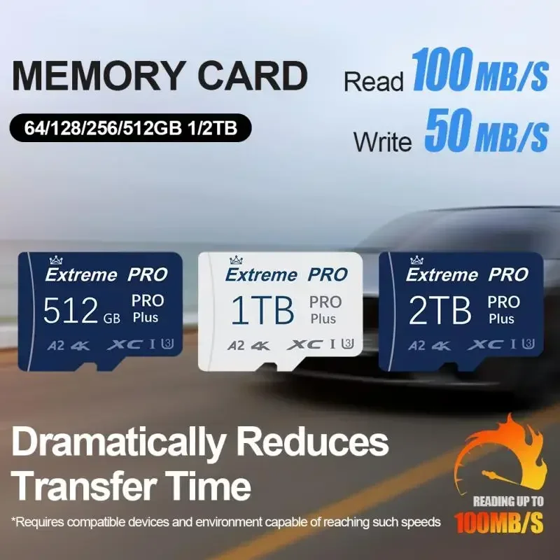 การ์ดความจำแฟลช SD/tf ของแท้2TB Micro TF SD Card A2 V60ความเร็วสูง cartão de memória สำหรับ Nintendo Switch โทรศัพท์ Ps4 Ps5