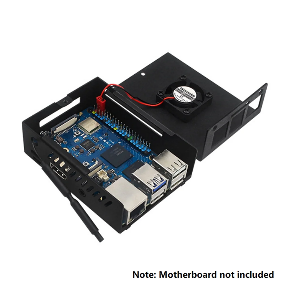

JAS-For Orange Pi 3B Case , Metal Shell with Fan & Heatsink for Orange Pi 3B 2GB / 4GB / 8GB (with Antenna)