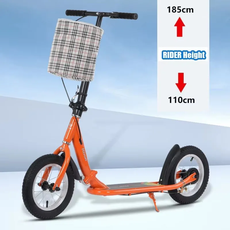 

12" Kick Scooter for 6 -12 Years Children, One key Fold With Rubber Tires Wheels And Rear Brake