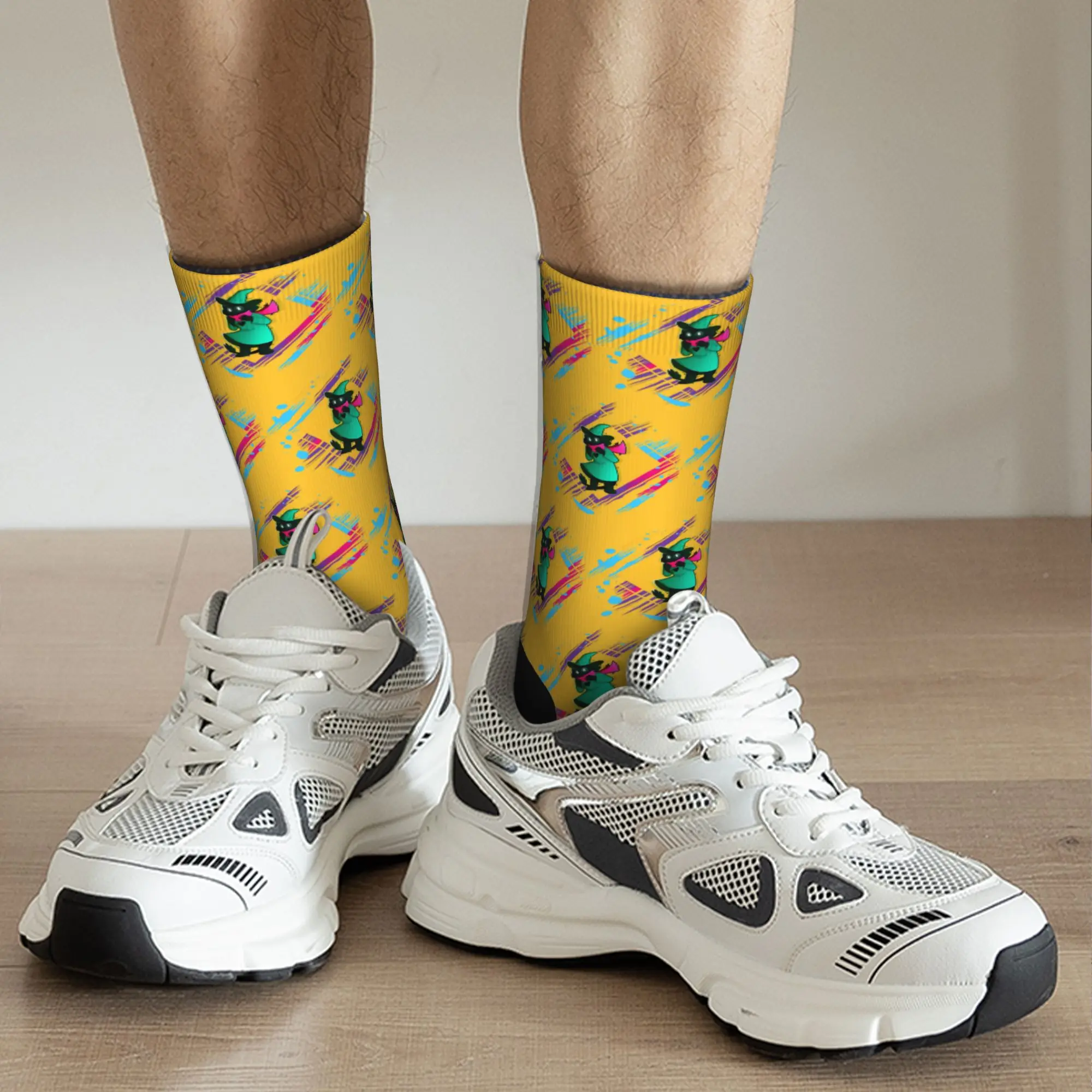 Calcetines de moda para hombre Hip Hop Ralsei Deltarune Sprite calcetín artístico poliéster deporte calcetines de mujer Primavera Verano Otoño Invierno