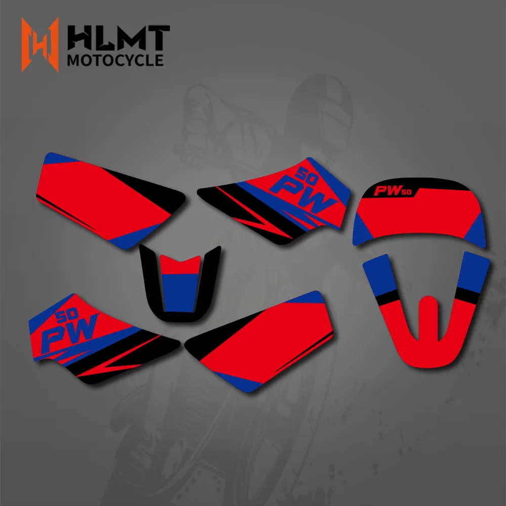 For Yamaha PW50 PW 50 PIT ALL YEARS HLMT Fairing Motorcycle Graphics Background Decals Sticker Customize Personality Style