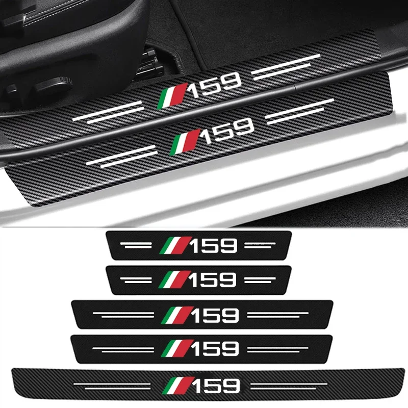 Car Trunk Bumper Sill Protector Stickers For Alfa Romeo 159 Badge Door Threshold Scuff Plate Decals Strip Tape Pedal Guards