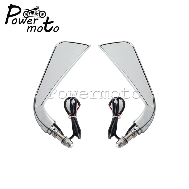 Motorcycle LED Lights 8mm Sickle Rearview Side Mirrors For Harley Street Glide Cross Bones Touring Dyna V-Rod Road King Softail - Image 4