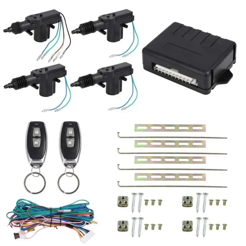 12V Universal Car Central Control SMT Locate Parking Lock 4 Door Lock Keyless Entry System with Actuators Remote Control