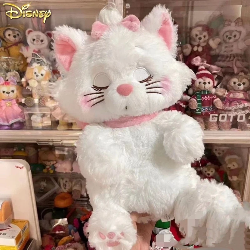 Kawaii Disney Marie Cat Plush Dolls The Aristocats Cartoon Sleepy Face Marie Bow Plushies Doll Soft Stuffed Animals Pet Girl Toy