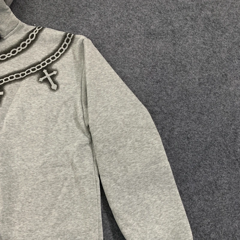 جديد القطيفة طوق مطبوعة سستة قميص رياضي بأكمام طويلة البلوز مقنعين البلوز سترة الرجعية أزياء الشارع