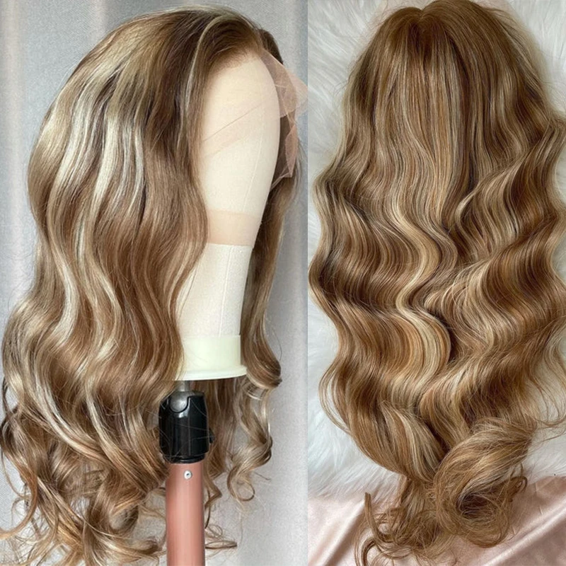 Honingblonde Chocolade Balayage Highlights Full Lace Pruik 100% Premium Maagdelijk Menselijk Haar Hd Onzichtbare Kant Voorkant Pruik 150 Dichtheid