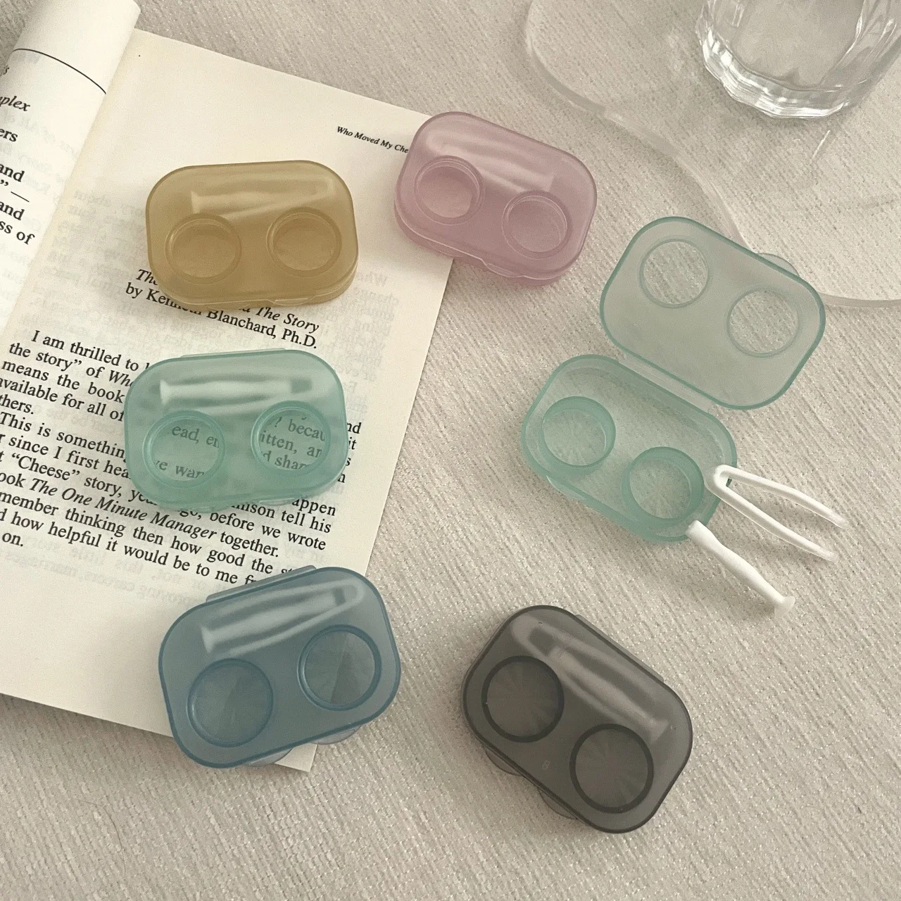 1-5 stücke Kontaktlinsen Fall Lagerung Box Tragbare Keine Notwendigkeit, Die Kappe Unschrauben Schüler Box Mit Pinzette Werkzeug für Reise Lagerung Box – Detail 3