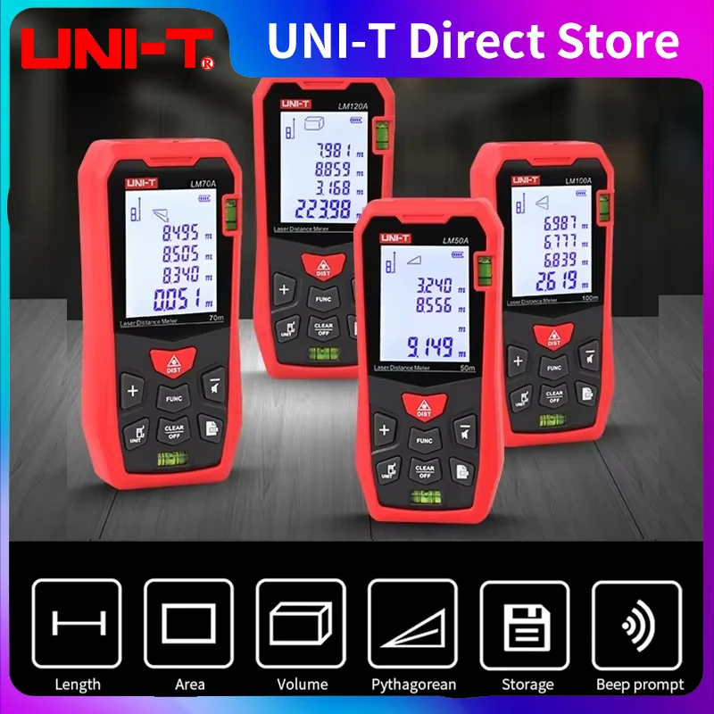 UNI-T Laser Rangefinder LM50A LM70A LM100A LM120A Laser Distance Meter Digital Range Finder Tape Measure