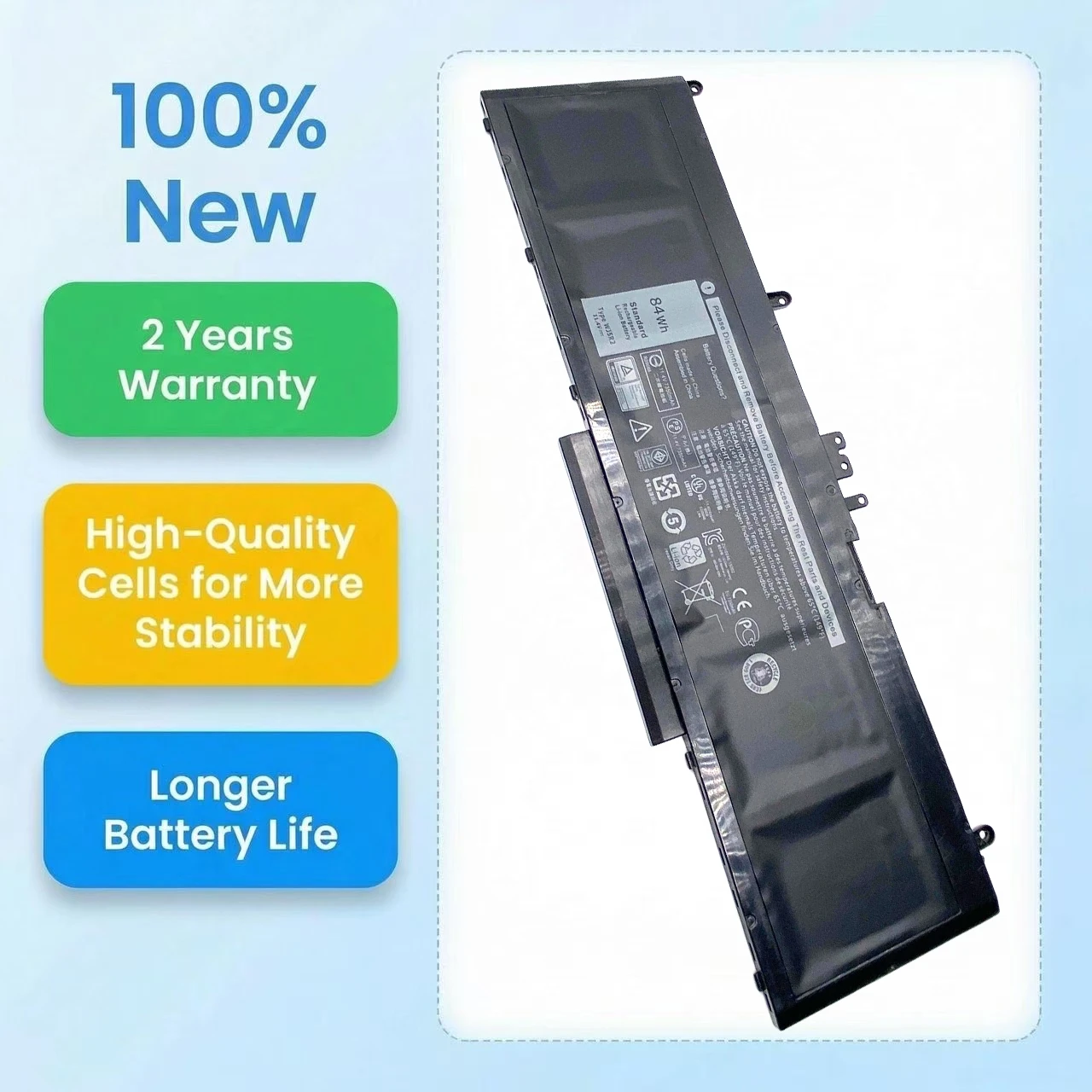 New WJ5R2 11.4V 84Wh Laptop Battery For DELL Precision 15 3510 M3510 Latitude E5470 5570 04F5YV P48F P48F001 P48F002 G9G1H K1G3K