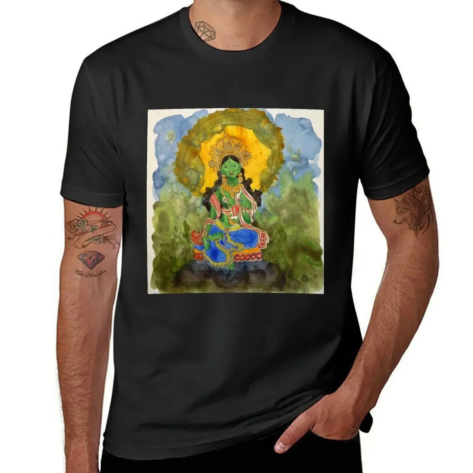 

Green Tara T-Shirt customizeds tees heavyweight t shirts for men