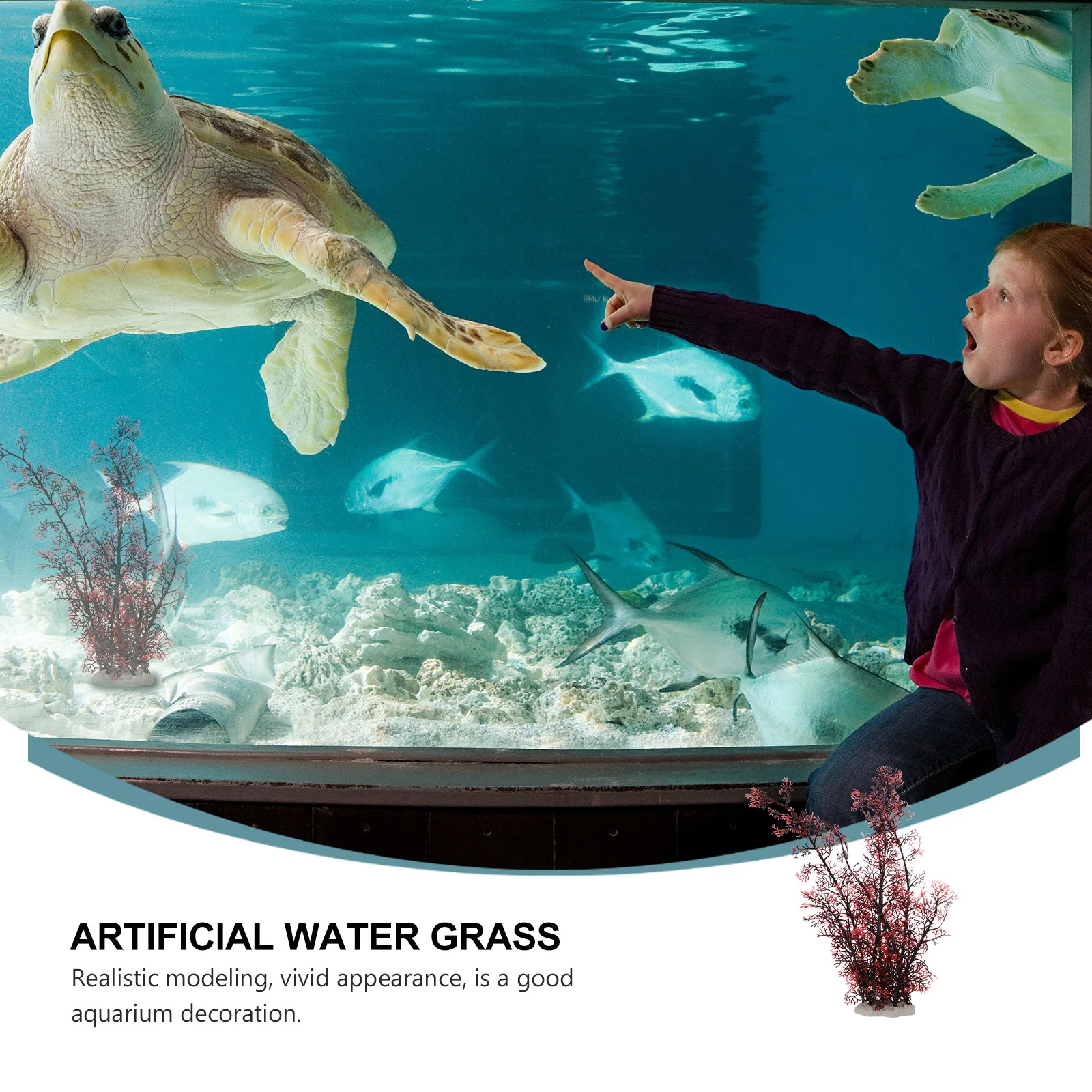 

2Pcs Simulation Plant Decor Realistic Underwater Grass Fish Tank Decoration Easy Clean Vivid Aquarium Landscape