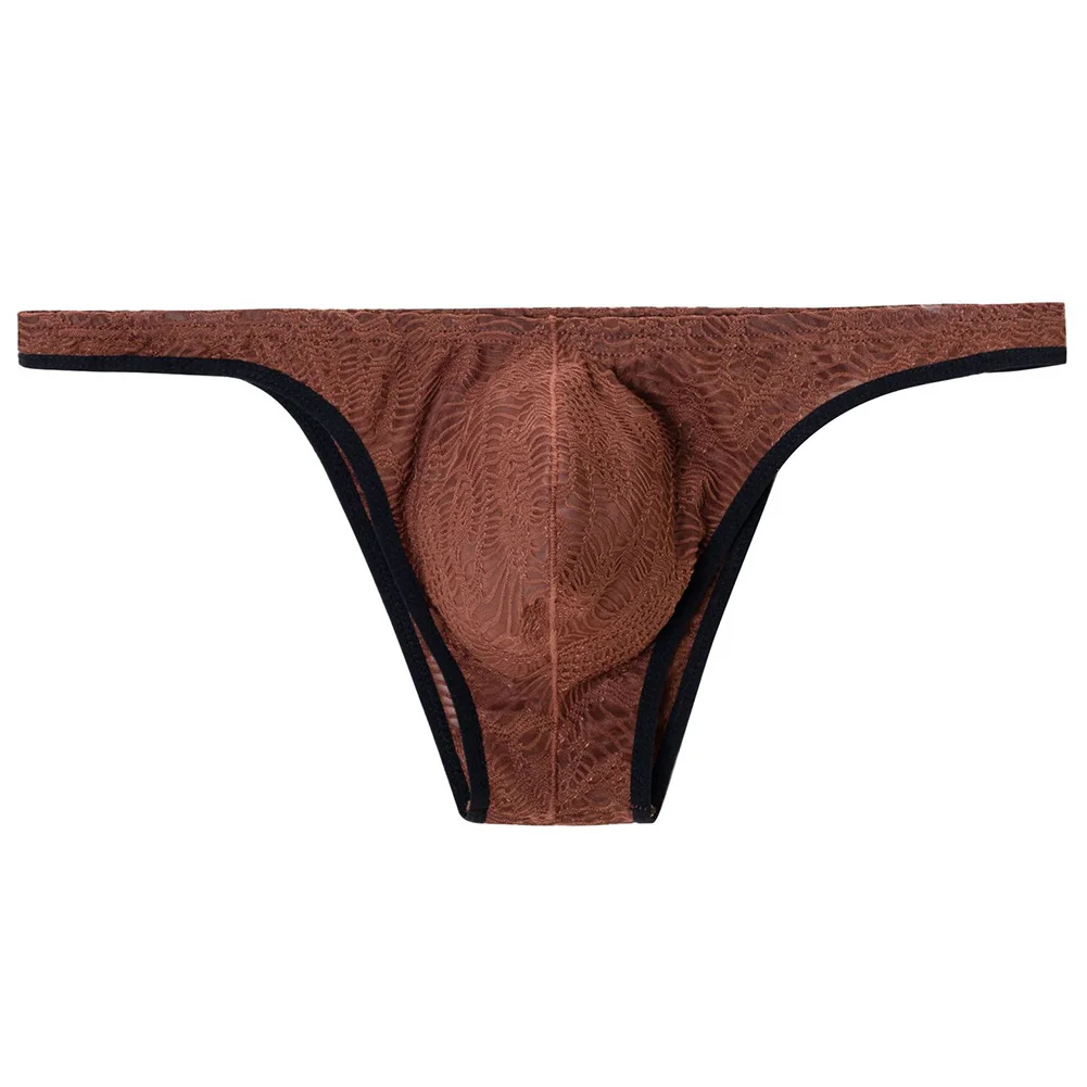 Men Jacquard Mesh Lace Sissy Briefs Underwear For Man Bikini Sexy Lingerie Breathable Japanese Thong Soft Erotic Extreme Panties