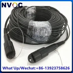 250M Armored PDLC 4C MultiMode 4Strands MM Outdoor OM3-300 4Core Black Fiber Optic Cable Patch Cord Connector Cable Without Reel
