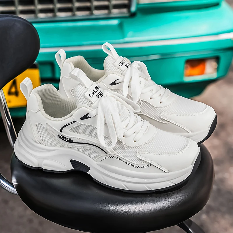 

Мужские массивные кроссовки на платформе с дышащей сеткой, легкие, нескользящие, для повседневной ходьбы, поездок в школу и активного отдыха