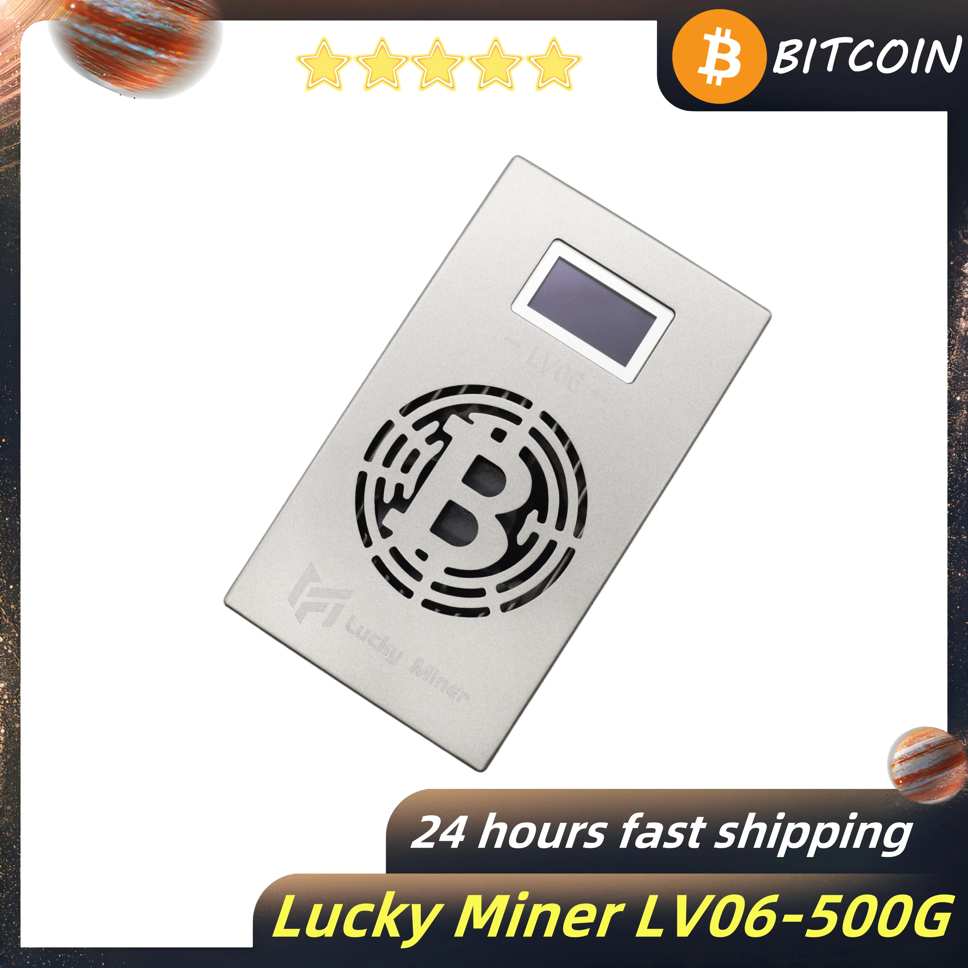 Bitaxe Ultra Upgraded Lucky Miner BM1366 Solo Mining 450~500GH/S Bitcoin Lotto Mining Machine With 5V 6A Power Supply