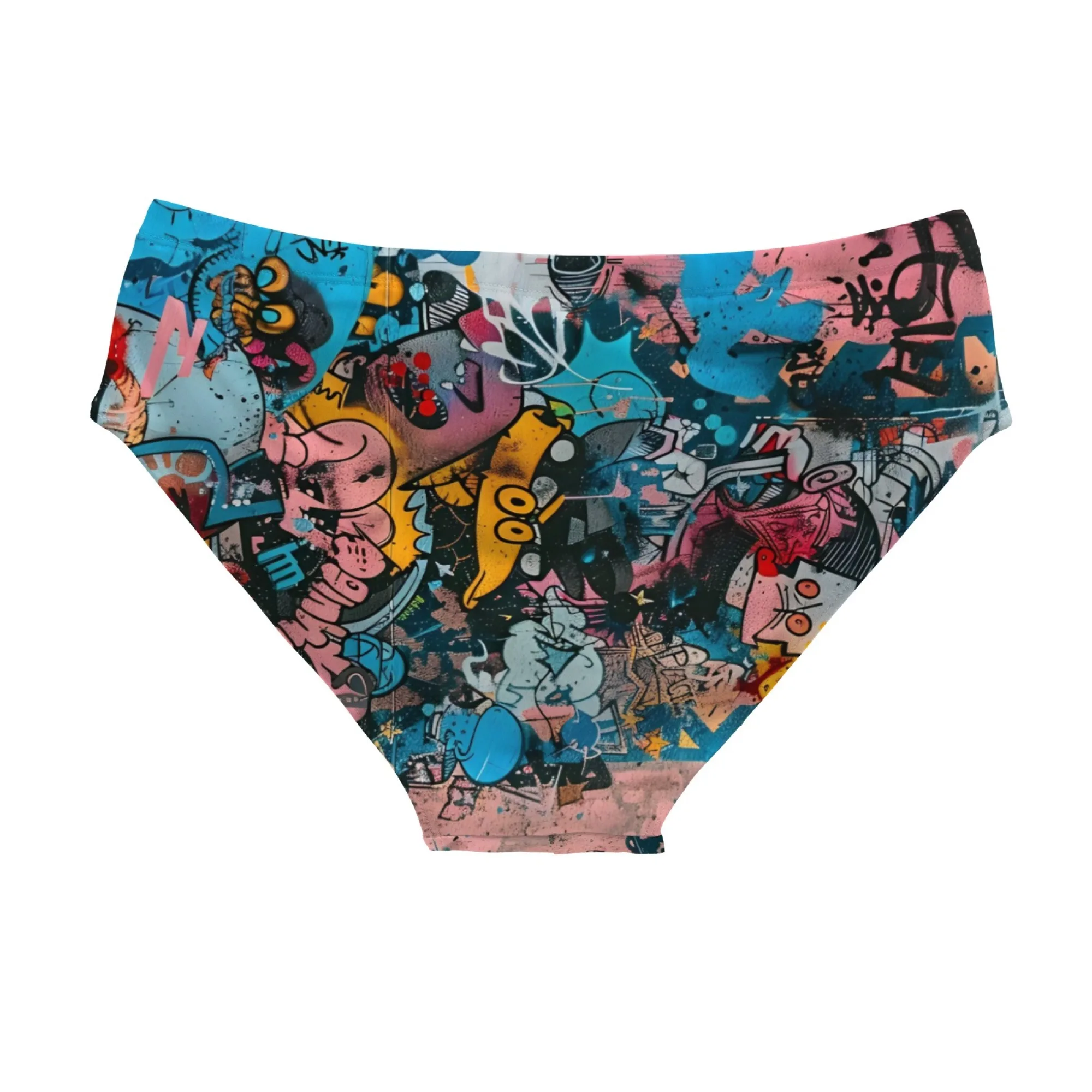 Street Graffiti Swim Trunks Lightweight Comfortable Sexy Men's Triangle Swim Trunks Pool Party Beach Vacation Sexy Men's Bikinis