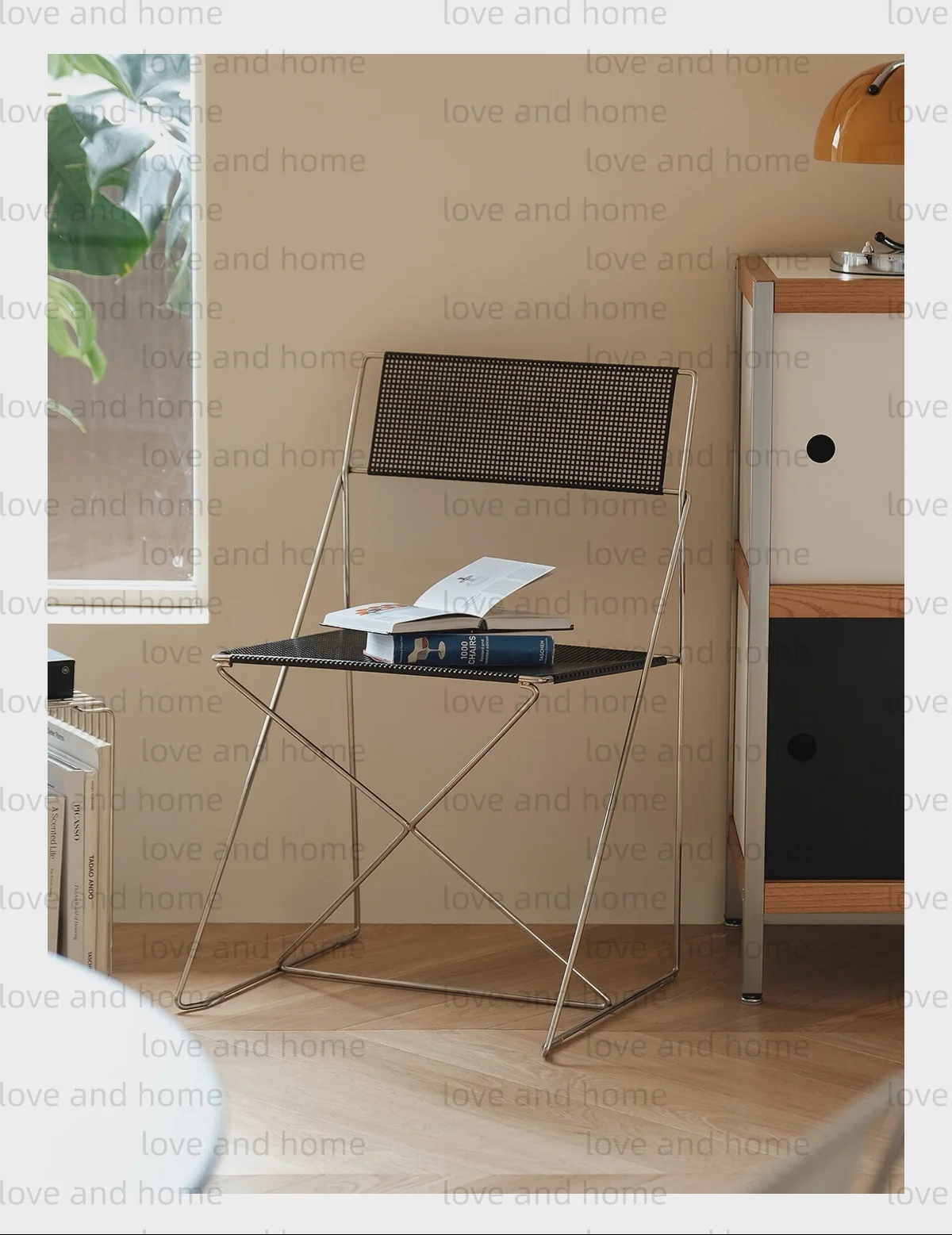 الشمال تكويم الطعام كرسي مطلي بالكروم الفولاذ المقاوم للصدأ أسلاك الفولاذ سلك شبكة لوحة بساطتها نمط قوي البناء الدنمارك #2