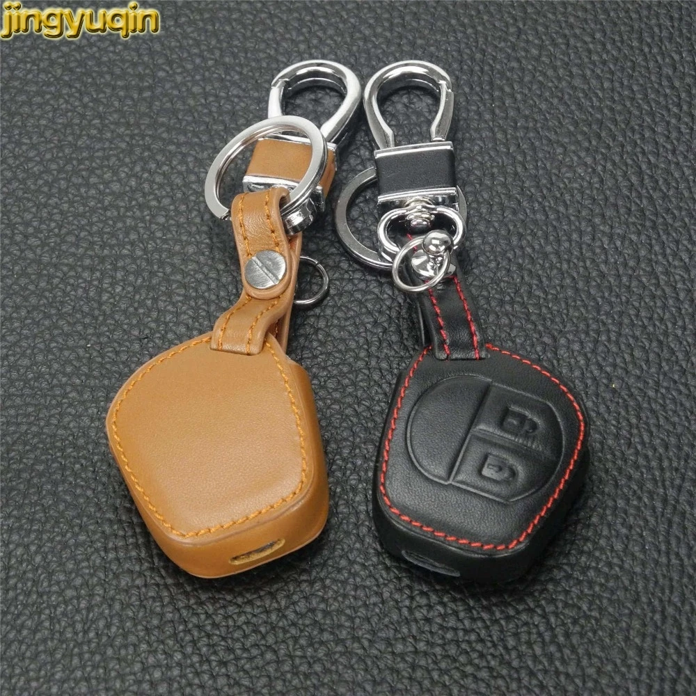 

Jingyuqin Leather key Cover Case For Suzuki Swift/SX4 Transponder Key 2 Buttons No Logo