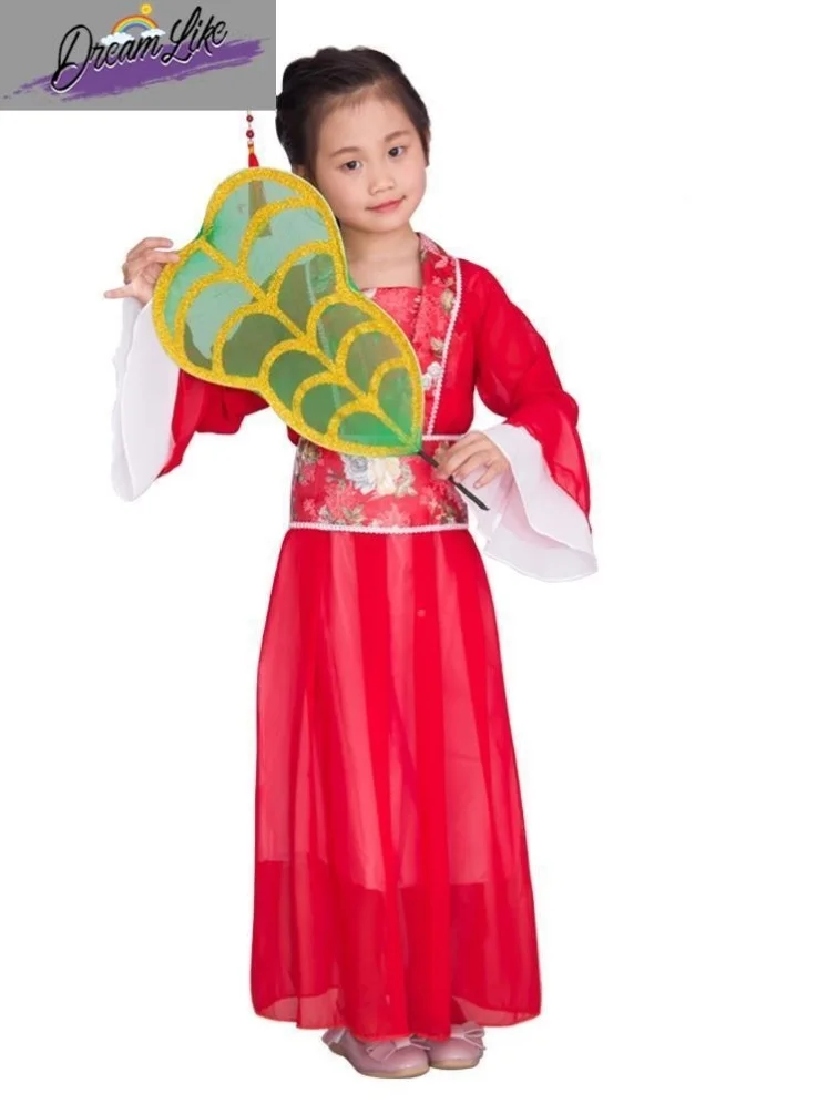 

Princ Performance Costume Red Fairy Outfit Children's Day Banana Fan Ancient Chinese Opera Women's Traditional Stage Clothing