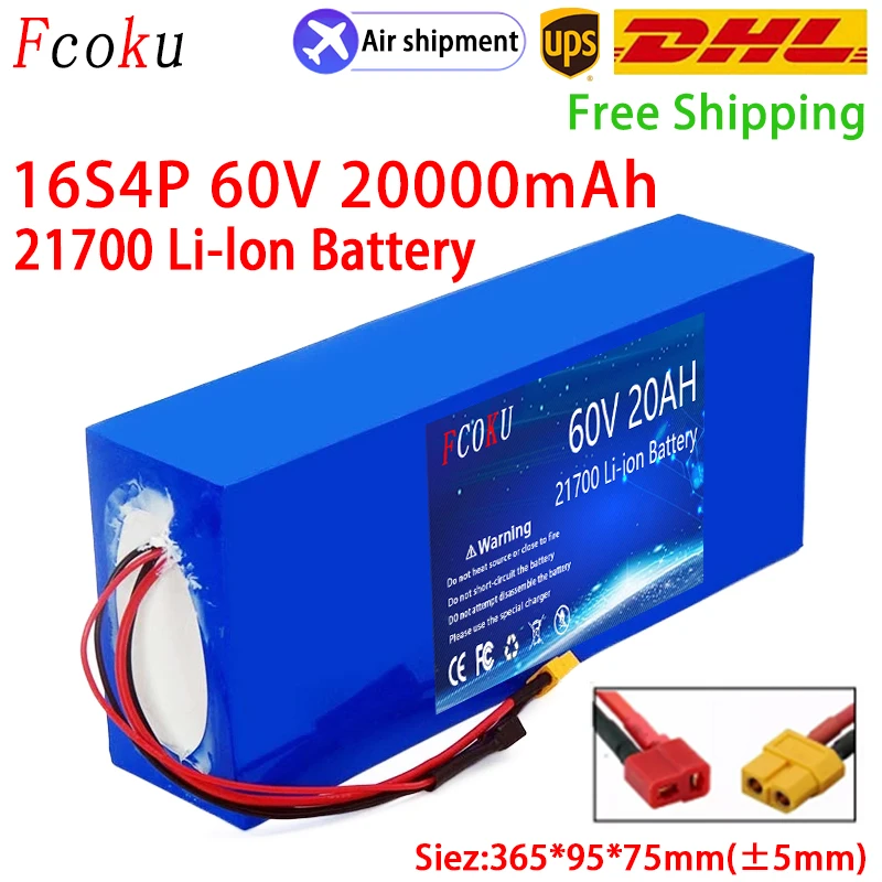 

E-bike 21700 60V 20Ah 25Ah 30Ah 35Ah 40Ah 45Ah 50Ah Lithium Battery Pack,For Electric Bike Electric Scooter 60V Battery