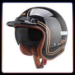 Men Women Jet Helmets DOT Approved ABS Material Vintage Low Profile Open Half Racing Helm Retro 3/4 Open Face Motorcycle Helmets