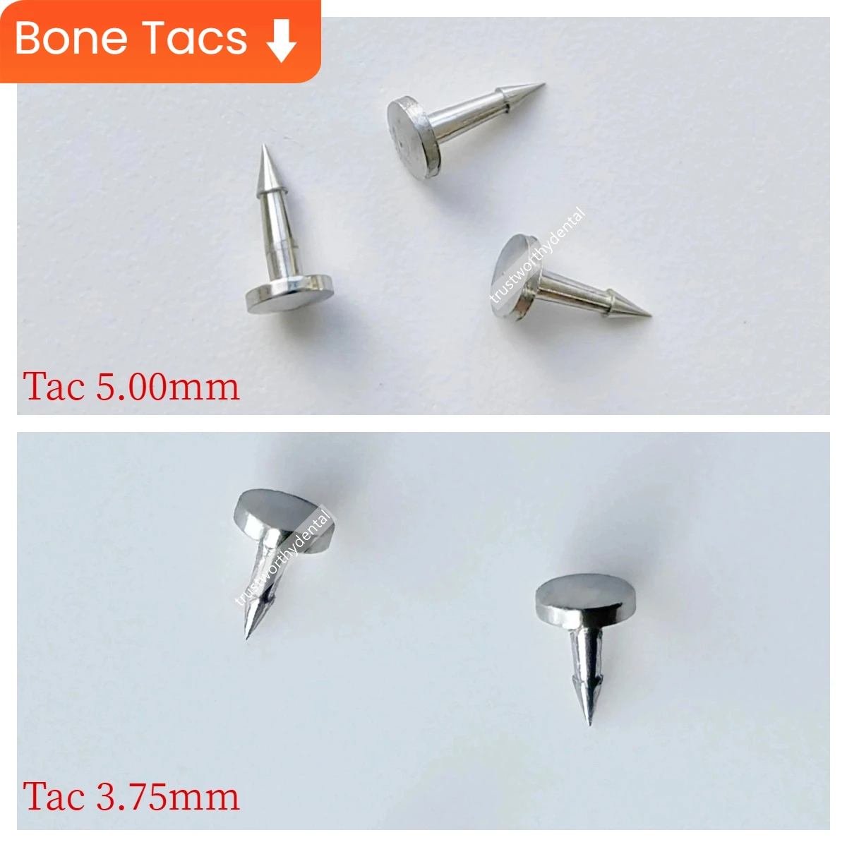 Dental GBR Bone Tack Membrane Fixation Tac Kit Titanium Driver Pin Case Alloy Fixation Stabilization Flat Headed Nail 3.75mm 5mm
