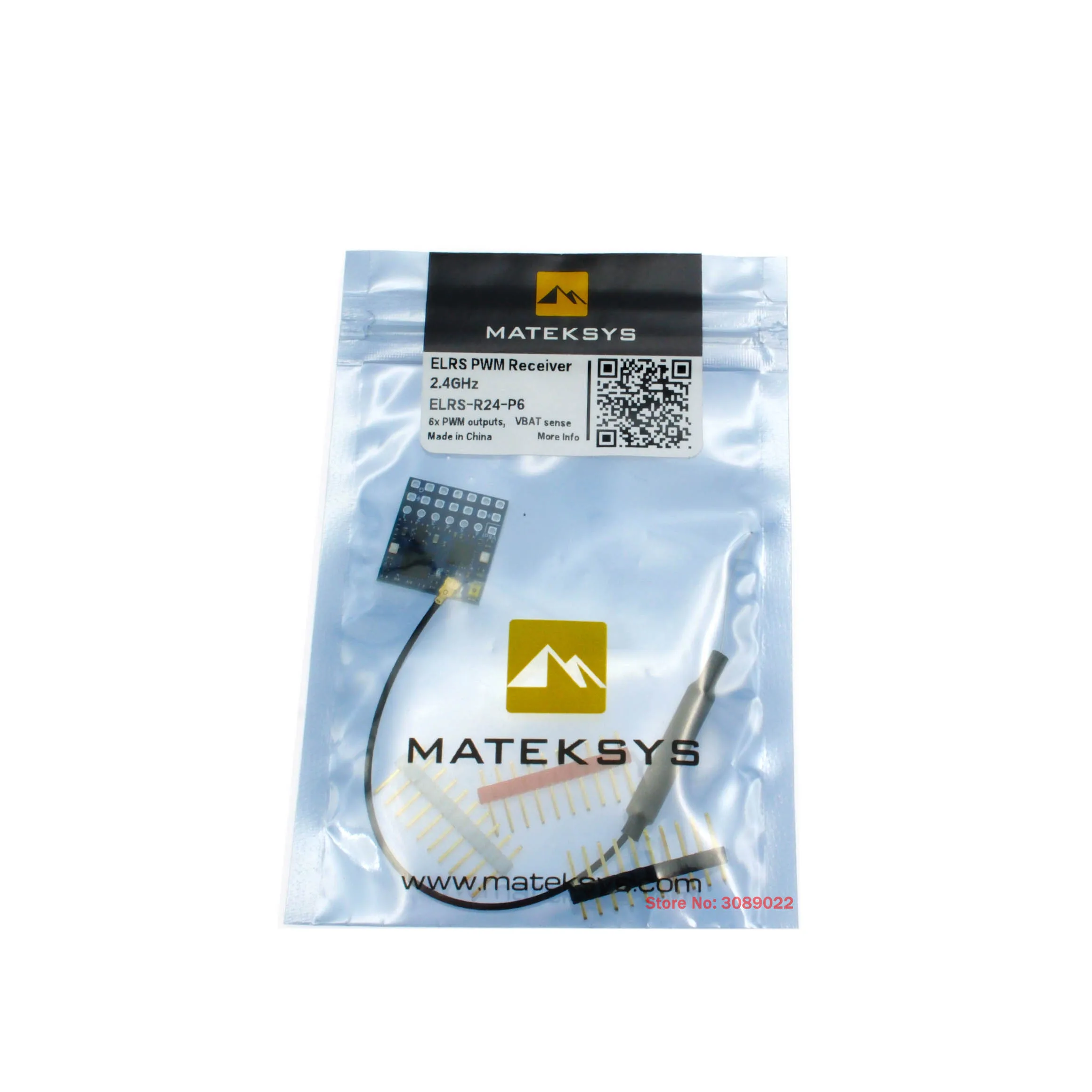 Matek Mateksys ExpressLRS ELRS R24-P6 2.4G RX SX1281ESP8285 Nano Long Range Receiver with Antenna For RC FPV Long Range Drones