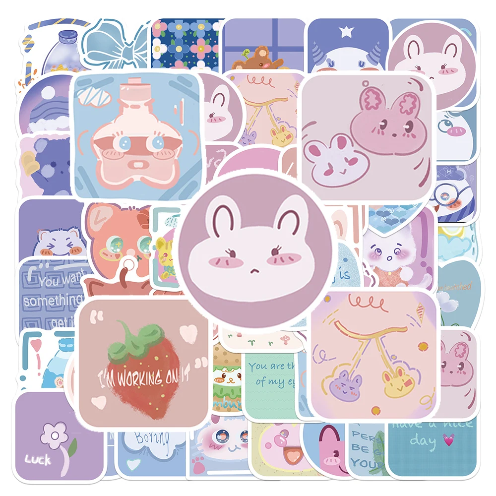

10/30/50pcs Funny Cartoon Animal Creative Stickers INS Style Decals Kid Toy DIY Notebook Scrapbook Phone Cute Decoration Sticker