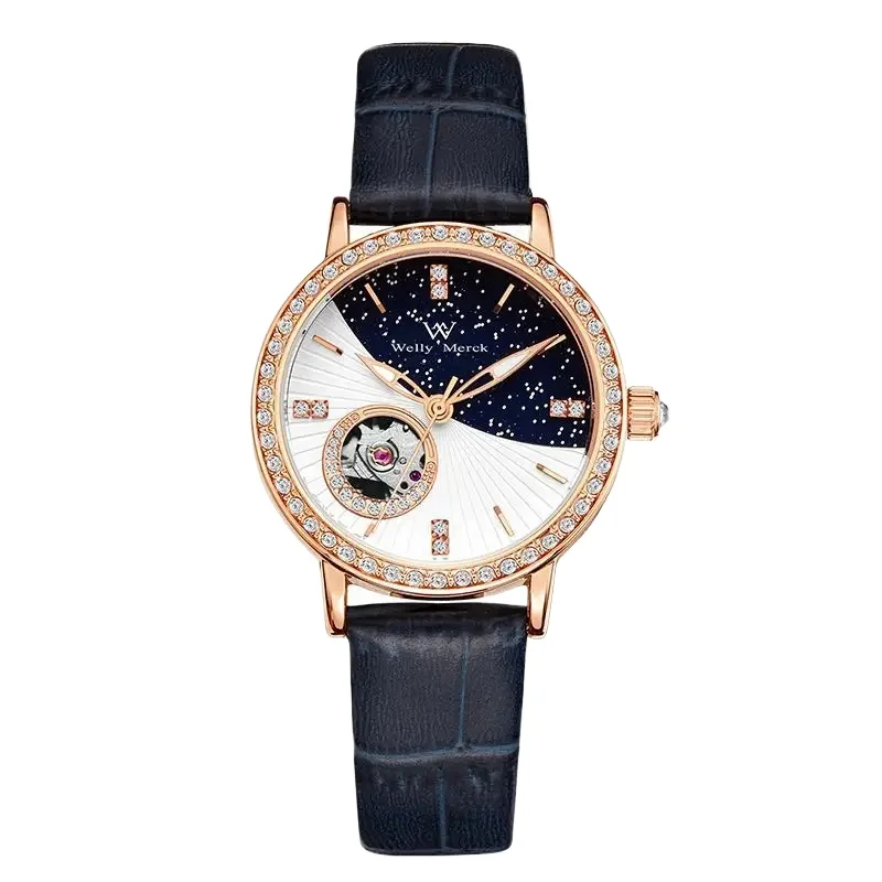 

Original Welly Merck Ladies Fully Automatic Mechanical Watch Girls Premium Watches Gifts