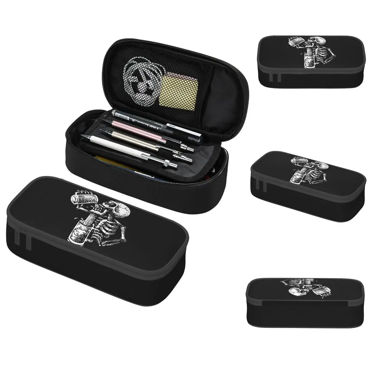 Drunk Skull Pencil Cases Big Capacity Pen Bags Pen Box Pencil Pouch For Boys Girls Students Stationery School Office