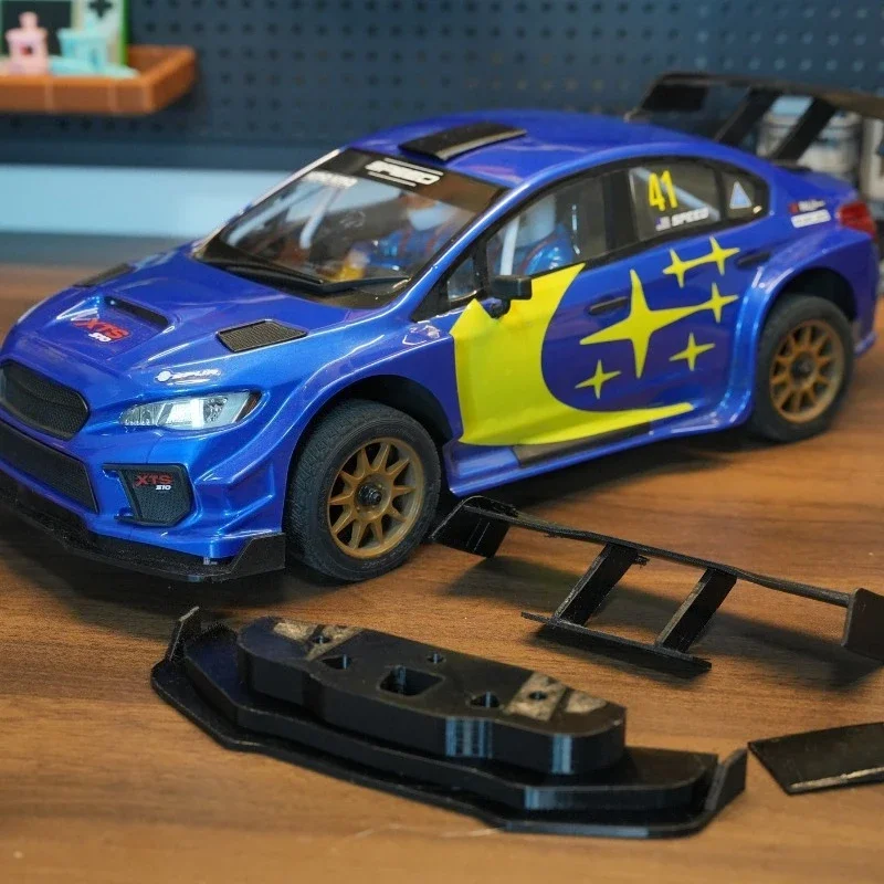 TPU Soft Front Bumper Air Vent & Rear Spoiler Fit Rlaarlo XTS-S10 1/10 RC Rally, RC Car Body Guard Mod Parts