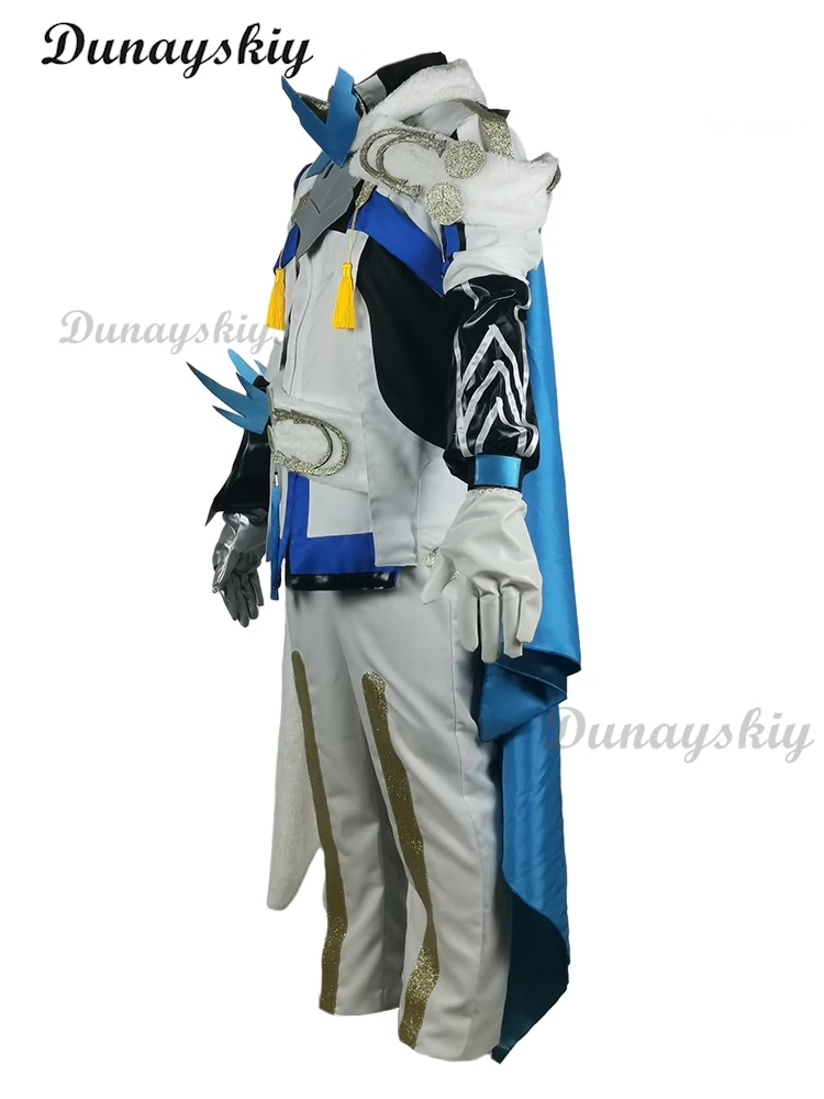大人、ゲームの衣装、トップパンツ、ケープ、スター、ロールプレイ、ハロウィーン、カーニバルパーティー、男の子、男性、大人のためのgeard landauコスプレ衣装