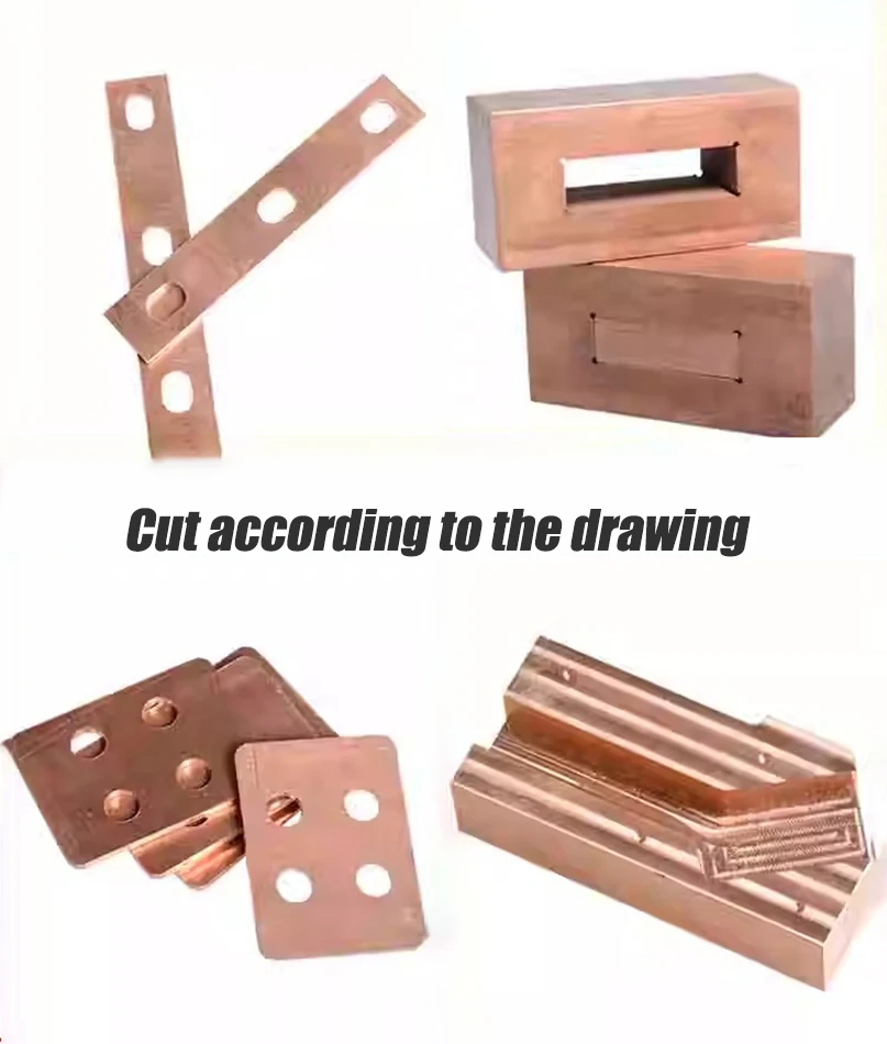 Length100-300mm Pure Copper Flat Copper Square Rod Pure Copper Plate DIY Material Thickness 5-100mmmm