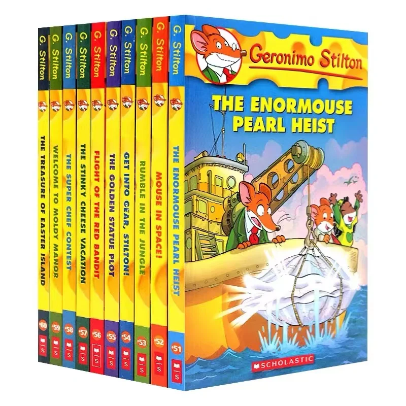 

10 Books/set Geronimo Stilton 51-60 Adventure Explore Comic Fiction Parent Child Kids Story English Picture Storybook Libro