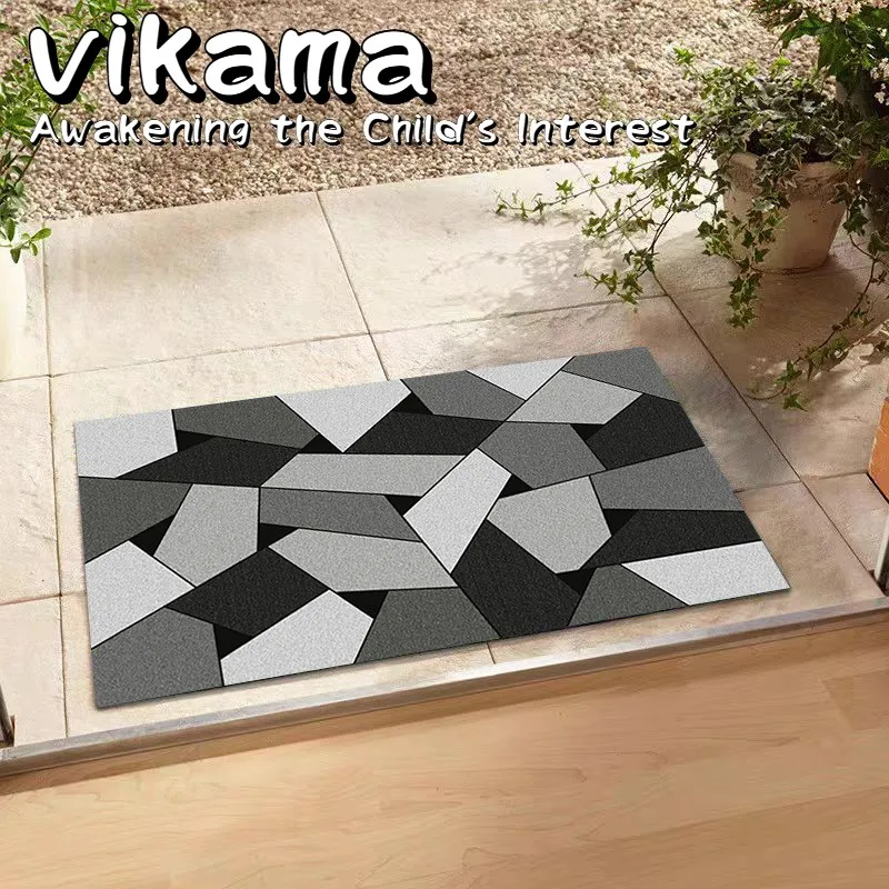 VIKAMA Persian Bohemian Crystal Pile Home Decorative Rugs Entryway Bedroom Living Room Machine Washable Mats