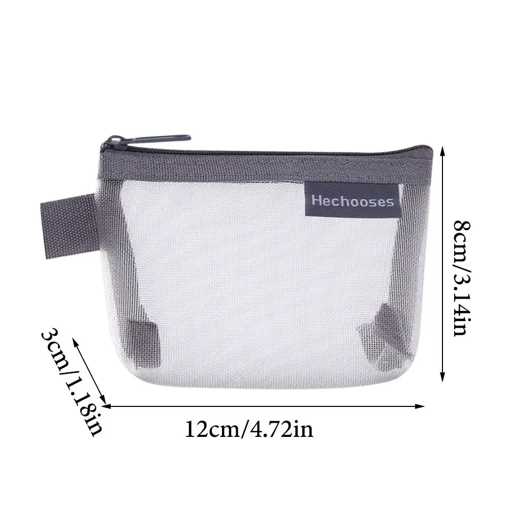 Mesh Coin Purse Mini Cosmetic Bag Key Lipstick Nylon Small Item Storage Card Holder Three-dimensional Storage Bag image 6