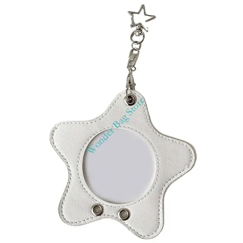 H3CB Sweet Star Photocard Holder,Lovely Credit Card Sleeve Pendant Keychain Badge Holder for Student Card Cards Card