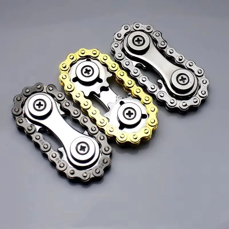 Nouveau EDC pignons volant d'inertie gyroscope-stress anxiété chaînes de vélo en métal doigt Spinner Fidget jouets pour adulte