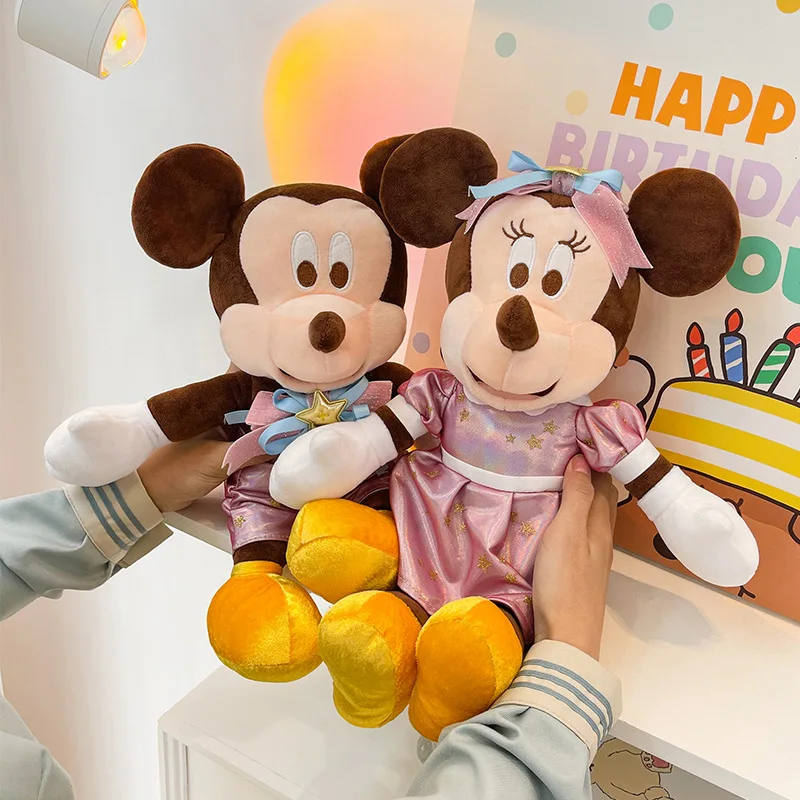 

40cm Mickey Mouse Plush Toys Kawaii Anime Mickey Minnie Stuffed Plush Models Decoration Dolls for Kids Birthday Gift