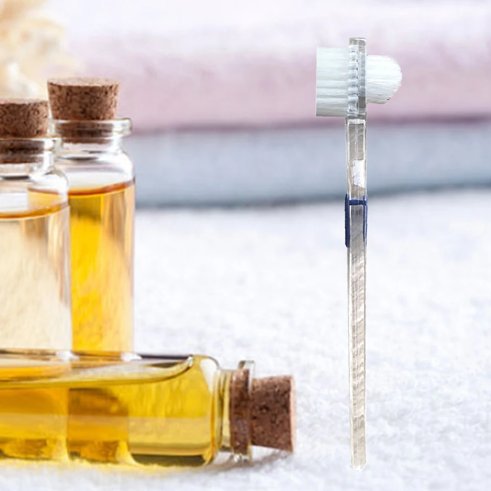 틀니 칫솔 틀니 세척기 양면 칫솔 멀티 터프트 헤드 나일론 칫솔모 고무 손잡이 구강용