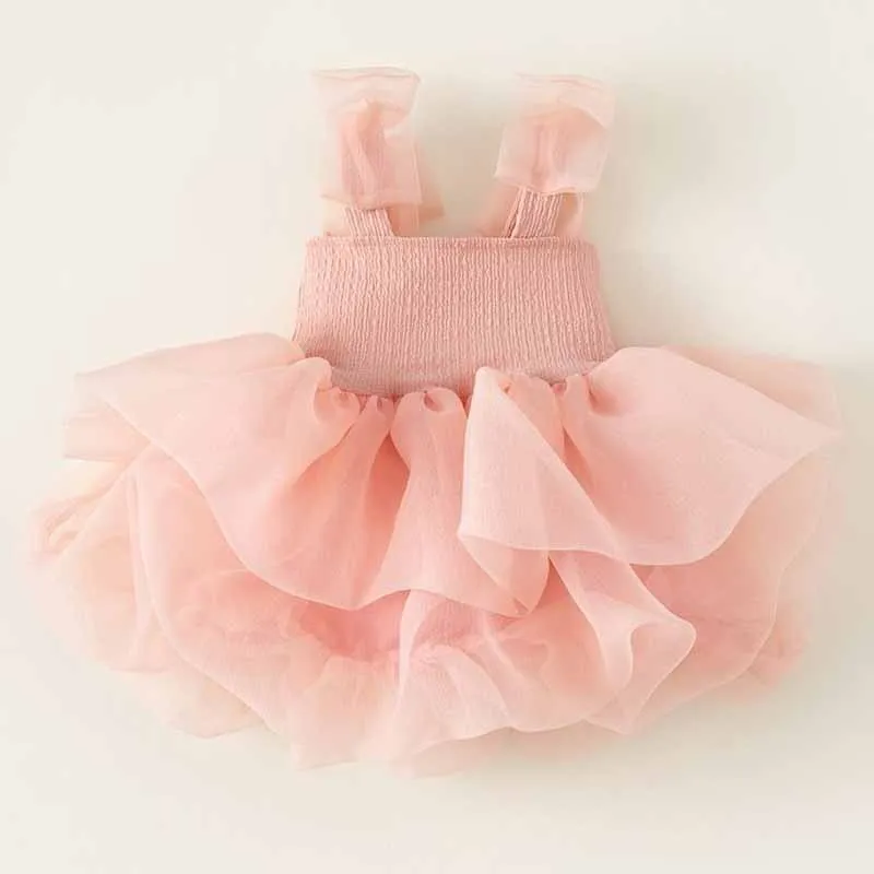 

Girls Princess Dress Baby Fashion Bow Sling Dress Birthday Party Gown Ball Kids Clothes Children Pink Black Chiffon Fluffy Dress