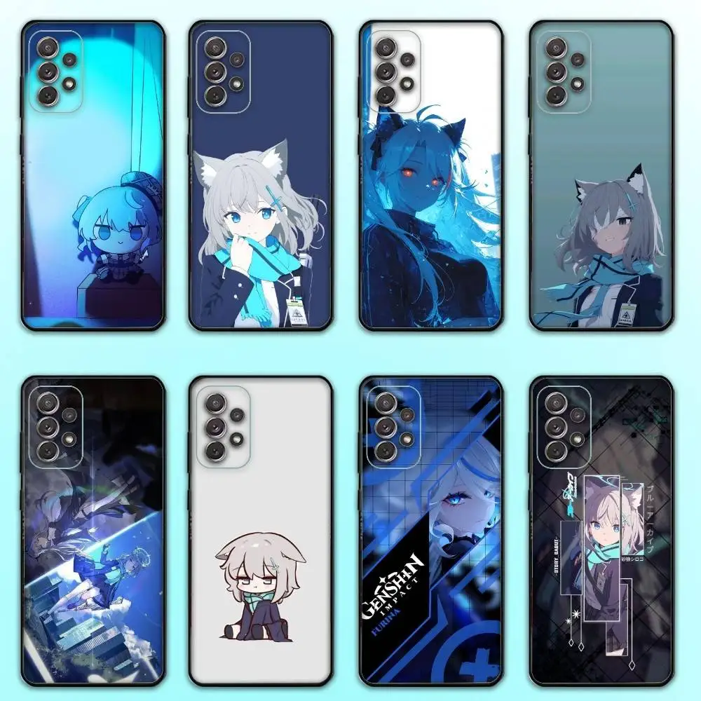 Blue Shiroko A-Archive  Phone Case  For Samsung S25,S24,S21,S22,S23,S30,Ultra,S20,Plus,Fe,Lite,Note,10,9,5G Black Cover